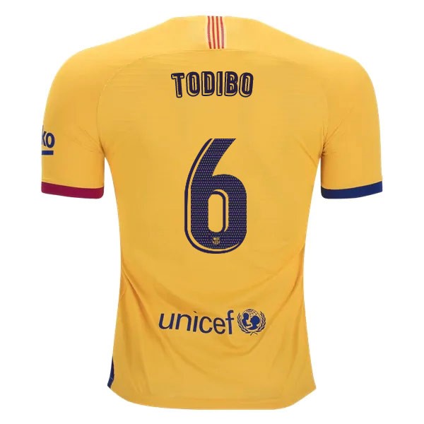 Camiseta Barcelona NO.6 Todibo 2ª Kit 2019 2020 Amarillo